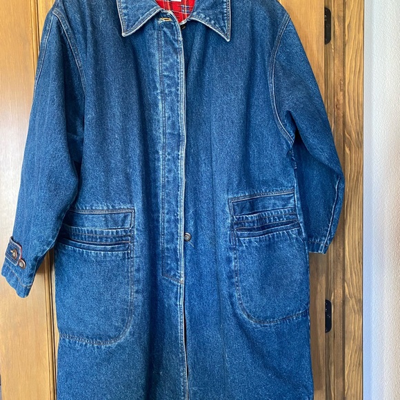 Contempo Jackets & Blazers - Denim Blue Women's Duster, Lined